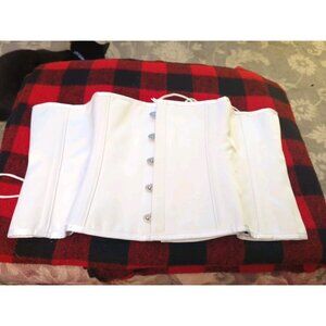 RZY Women's 12 Steel Boned White Corset Torso Bustier Boned Lace-up 3XL NEW